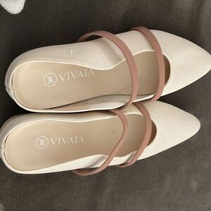 Vivaia Elegant Cream and Tan Loafers
